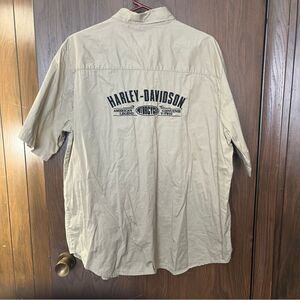 Harley-Davidson Short-Sleeve Tan Button-Up Mechanics Shirt